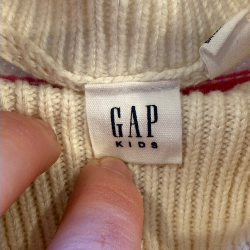 GAP Kids Pink and Cream Striped Turtleneck Sweater Size L - Picture 2 of 4